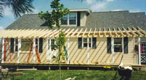 framing of roof and porch